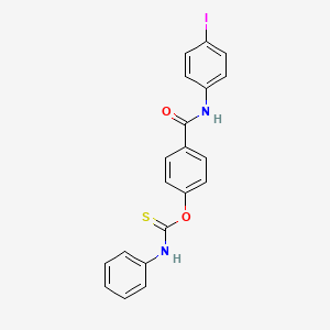 molecular formula C20H15IN2O2S B11545830 O-{4-[(4-iodophenyl)carbamoyl]phenyl} phenylcarbamothioate 