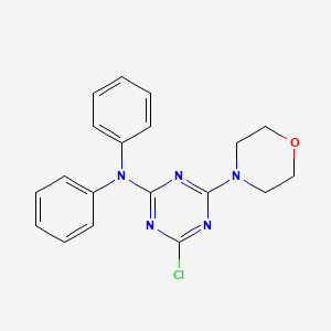 molecular formula C19H18ClN5O B11545846 4-chloro-6-(morpholin-4-yl)-N,N-diphenyl-1,3,5-triazin-2-amine 