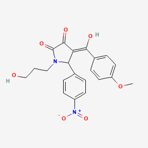 3-hydroxy-1-(3-hydroxypropyl)-4-(4-methoxybenzoyl)-5-(4-nitrophenyl)-1,5-dihydro-2H-pyrrol-2-one