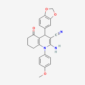 2-Amino-4-(1,3-benzodioxol-5-yl)-1-(4-methoxyphenyl)-5-oxo-1,4,5,6,7,8-hexahydroquinoline-3-carbonitrile