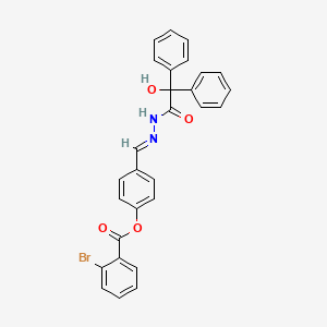 4-[(E)-{2-[hydroxy(diphenyl)acetyl]hydrazinylidene}methyl]phenyl 2-bromobenzoate