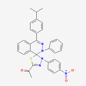 1-{3'-(4-nitrophenyl)-2-phenyl-4-[4-(propan-2-yl)phenyl]-2H,3'H-spiro[phthalazine-1,2'-[1,3,4]thiadiazol]-5'-yl}ethanone