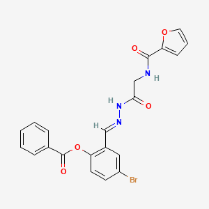 4-Bromo-2-[(E)-({2-[(furan-2-YL)formamido]acetamido}imino)methyl]phenyl benzoate