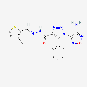 1-(4-amino-1,2,5-oxadiazol-3-yl)-N'-[(E)-(3-methylthiophen-2-yl)methylidene]-5-phenyl-1H-1,2,3-triazole-4-carbohydrazide