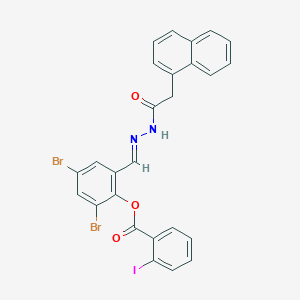 2,4-dibromo-6-{(E)-[2-(naphthalen-1-ylacetyl)hydrazinylidene]methyl}phenyl 2-iodobenzoate