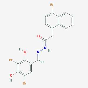 2-(4-bromonaphthalen-1-yl)-N'-[(E)-(3,5-dibromo-2,4-dihydroxyphenyl)methylidene]acetohydrazide