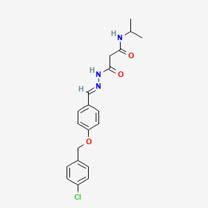 3-[(2E)-2-{4-[(4-chlorobenzyl)oxy]benzylidene}hydrazinyl]-3-oxo-N-(propan-2-yl)propanamide