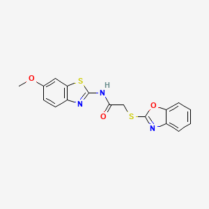 2-(1,3-benzoxazol-2-ylsulfanyl)-N-(6-methoxy-1,3-benzothiazol-2-yl)acetamide