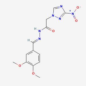 N'-[(E)-(3,4-dimethoxyphenyl)methylidene]-2-(3-nitro-1H-1,2,4-triazol-1-yl)acetohydrazide