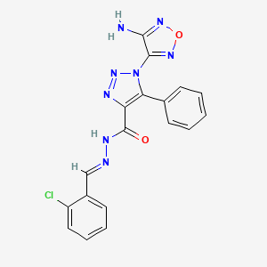 1-(4-amino-1,2,5-oxadiazol-3-yl)-N'-[(E)-(2-chlorophenyl)methylidene]-5-phenyl-1H-1,2,3-triazole-4-carbohydrazide