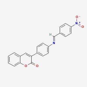 3-(4-{[(E)-(4-nitrophenyl)methylidene]amino}phenyl)-2H-chromen-2-one