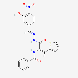 N-[(1E)-3-[(2E)-2-(3-hydroxy-4-nitrobenzylidene)hydrazinyl]-3-oxo-1-(thiophen-2-yl)prop-1-en-2-yl]benzamide