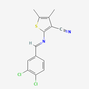 2-{[(E)-(3,4-dichlorophenyl)methylidene]amino}-4,5-dimethylthiophene-3-carbonitrile