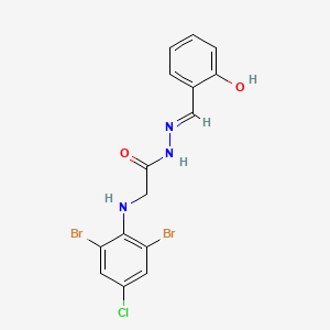 2-[(2,6-Dibromo-4-chlorophenyl)amino]-N'-[(E)-(2-hydroxyphenyl)methylidene]acetohydrazide