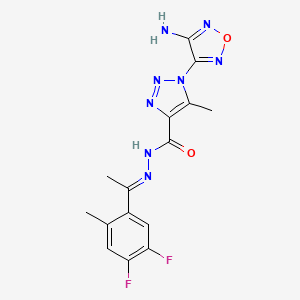 1-(4-amino-1,2,5-oxadiazol-3-yl)-N'-[(1E)-1-(4,5-difluoro-2-methylphenyl)ethylidene]-5-methyl-1H-1,2,3-triazole-4-carbohydrazide