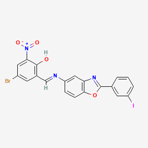 4-bromo-2-[(E)-{[2-(3-iodophenyl)-1,3-benzoxazol-5-yl]imino}methyl]-6-nitrophenol