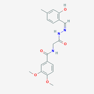 N-({N'-[(Z)-(2-Hydroxy-4-methylphenyl)methylidene]hydrazinecarbonyl}methyl)-3,4-dimethoxybenzamide