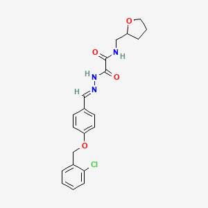 2-[(2E)-2-{4-[(2-chlorobenzyl)oxy]benzylidene}hydrazinyl]-2-oxo-N-(tetrahydrofuran-2-ylmethyl)acetamide