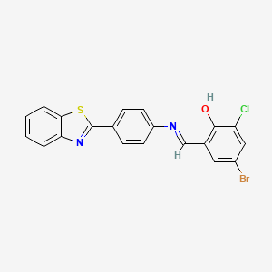 2-[(E)-{[4-(1,3-benzothiazol-2-yl)phenyl]imino}methyl]-4-bromo-6-chlorophenol