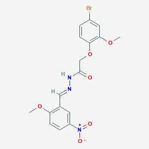 2-(4-bromo-2-methoxyphenoxy)-N'-[(E)-(2-methoxy-5-nitrophenyl)methylidene]acetohydrazide