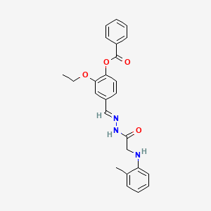 2-Ethoxy-4-[(E)-({2-[(2-methylphenyl)amino]acetamido}imino)methyl]phenyl benzoate