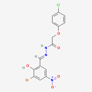 N'-[(E)-(3-bromo-2-hydroxy-5-nitrophenyl)methylidene]-2-(4-chlorophenoxy)acetohydrazide