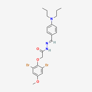 molecular formula C22H27Br2N3O3 B11547112 2-(2,6-Dibromo-4-methoxyphenoxy)-N'-[(E)-[4-(dipropylamino)phenyl]methylidene]acetohydrazide 