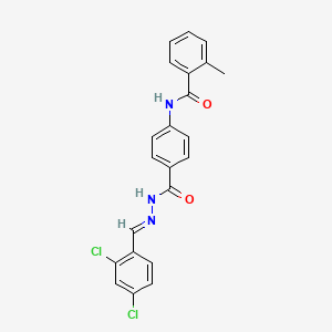 molecular formula C22H17Cl2N3O2 B11547139 N-(4-{[(2E)-2-(2,4-dichlorobenzylidene)hydrazinyl]carbonyl}phenyl)-2-methylbenzamide 