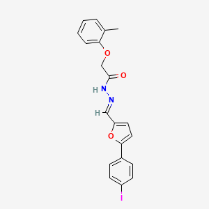 molecular formula C20H17IN2O3 B11547264 N'-[(E)-[5-(4-Iodophenyl)furan-2-YL]methylidene]-2-(2-methylphenoxy)acetohydrazide 