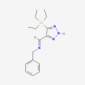 molecular formula C16H24GeN4 B11547288 Benzylamine, N-(4-triethylgermyl-1,2,3-triazol-5-yl)methylidene- 