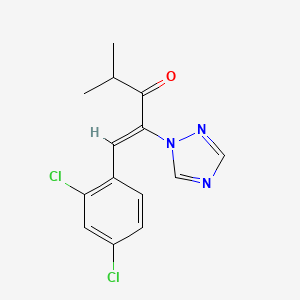 molecular formula C14H13Cl2N3O B11547316 (1Z)-1-(2,4-dichlorophenyl)-4-methyl-2-(1H-1,2,4-triazol-1-yl)pent-1-en-3-one 