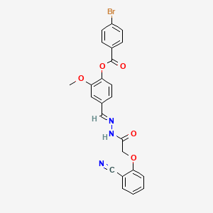 molecular formula C24H18BrN3O5 B11547356 4-[(E)-{2-[(2-cyanophenoxy)acetyl]hydrazinylidene}methyl]-2-methoxyphenyl 4-bromobenzoate 