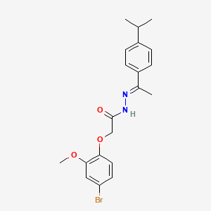 molecular formula C20H23BrN2O3 B11547382 2-(4-Bromo-2-methoxyphenoxy)-N'-[(1E)-1-[4-(propan-2-YL)phenyl]ethylidene]acetohydrazide 