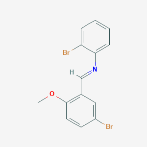 molecular formula C14H11Br2NO B11547414 Benzene, 1-bromo-2-(5-bromo-2-methoxybenzylidenamino)- 