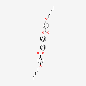 molecular formula C38H42O6 B11547442 Biphenyl-4,4'-diyl bis[4-(hexyloxy)benzoate] 