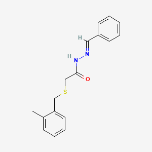 molecular formula C17H18N2OS B11547479 2-[(2-methylbenzyl)sulfanyl]-N'-[(E)-phenylmethylidene]acetohydrazide 