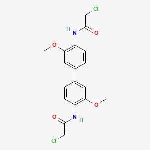 molecular formula C18H18Cl2N2O4 B11547533 2-Chloro-N-[4'-(2-chloro-acetylamino)-3,3'-dimethoxy-biphenyl-4-yl]-acetamide 