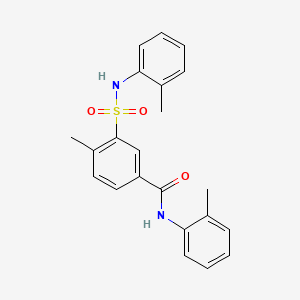 molecular formula C22H22N2O3S B11547539 4-methyl-N-(2-methylphenyl)-3-[(2-methylphenyl)sulfamoyl]benzamide 