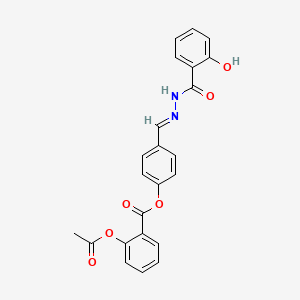 molecular formula C23H18N2O6 B11547543 4-[(E)-{2-[(2-hydroxyphenyl)carbonyl]hydrazinylidene}methyl]phenyl 2-(acetyloxy)benzoate 