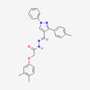 2-(3,4-Dimethylphenoxy)-N'-[(E)-[3-(4-methylphenyl)-1-phenyl-1H-pyrazol-4-YL]methylidene]acetohydrazide