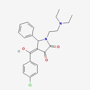 molecular formula C23H25ClN2O3 B11547594 4-[(4-chlorophenyl)carbonyl]-1-[2-(diethylamino)ethyl]-3-hydroxy-5-phenyl-1,5-dihydro-2H-pyrrol-2-one 