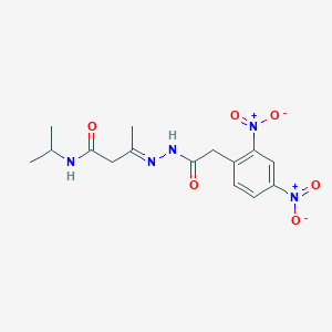 (3E)-3-{2-[(2,4-dinitrophenyl)acetyl]hydrazinylidene}-N-(propan-2-yl)butanamide