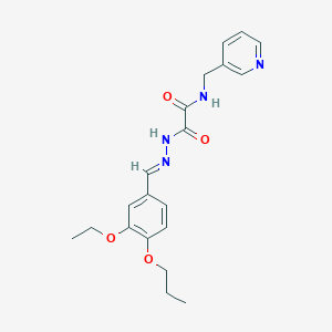 molecular formula C20H24N4O4 B11547601 2-[(2E)-2-(3-ethoxy-4-propoxybenzylidene)hydrazinyl]-2-oxo-N-(pyridin-3-ylmethyl)acetamide 