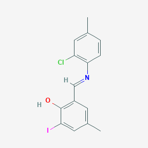 2-[(E)-[(2-Chloro-4-methylphenyl)imino]methyl]-6-iodo-4-methylphenol