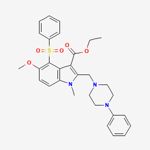 ethyl 5-methoxy-1-methyl-2-[(4-phenylpiperazin-1-yl)methyl]-4-(phenylsulfonyl)-1H-indole-3-carboxylate