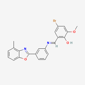 4-bromo-2-methoxy-6-[(E)-{[3-(4-methyl-1,3-benzoxazol-2-yl)phenyl]imino}methyl]phenol