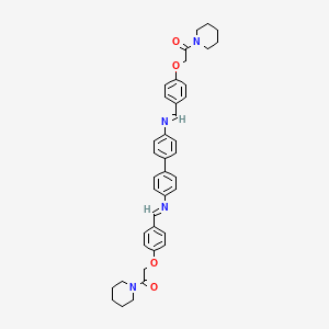 molecular formula C40H42N4O4 B11547640 2-[4-[[4-[4-[[4-(2-Oxo-2-piperidin-1-ylethoxy)phenyl]methylideneamino]phenyl]phenyl]iminomethyl]phenoxy]-1-piperidin-1-ylethanone CAS No. 6415-44-7