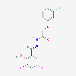 2-(3-chlorophenoxy)-N'-[(E)-(2-hydroxy-3,5-diiodophenyl)methylidene]acetohydrazide