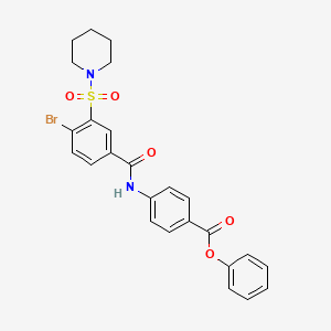 Phenyl 4-({[4-bromo-3-(piperidin-1-ylsulfonyl)phenyl]carbonyl}amino)benzoate