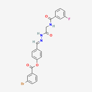 4-[(E)-({2-[(3-Fluorophenyl)formamido]acetamido}imino)methyl]phenyl 3-bromobenzoate